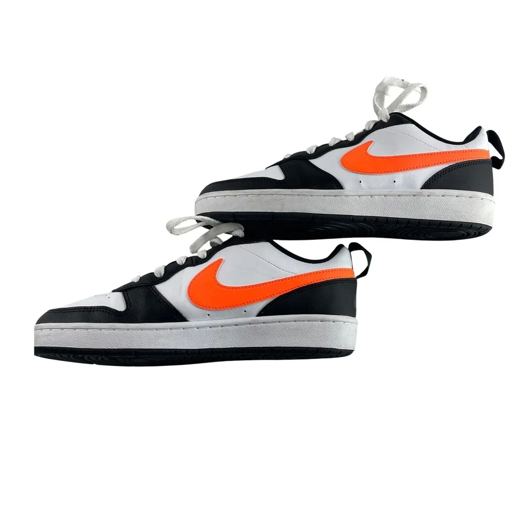 Nike Court Borough‎ Low 2 GS White Black Neon Orange 6.5Y Sneakers BQ5448-115